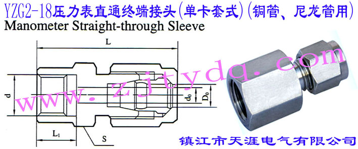 YZG2-18ֱͨK˽^(οʽ)(~)Manometer Straight-through Sleeve